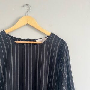 Loft | Black & White Long Sleeve Blouse